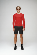 Crew Neck Long Sleeve Shirt in Red
