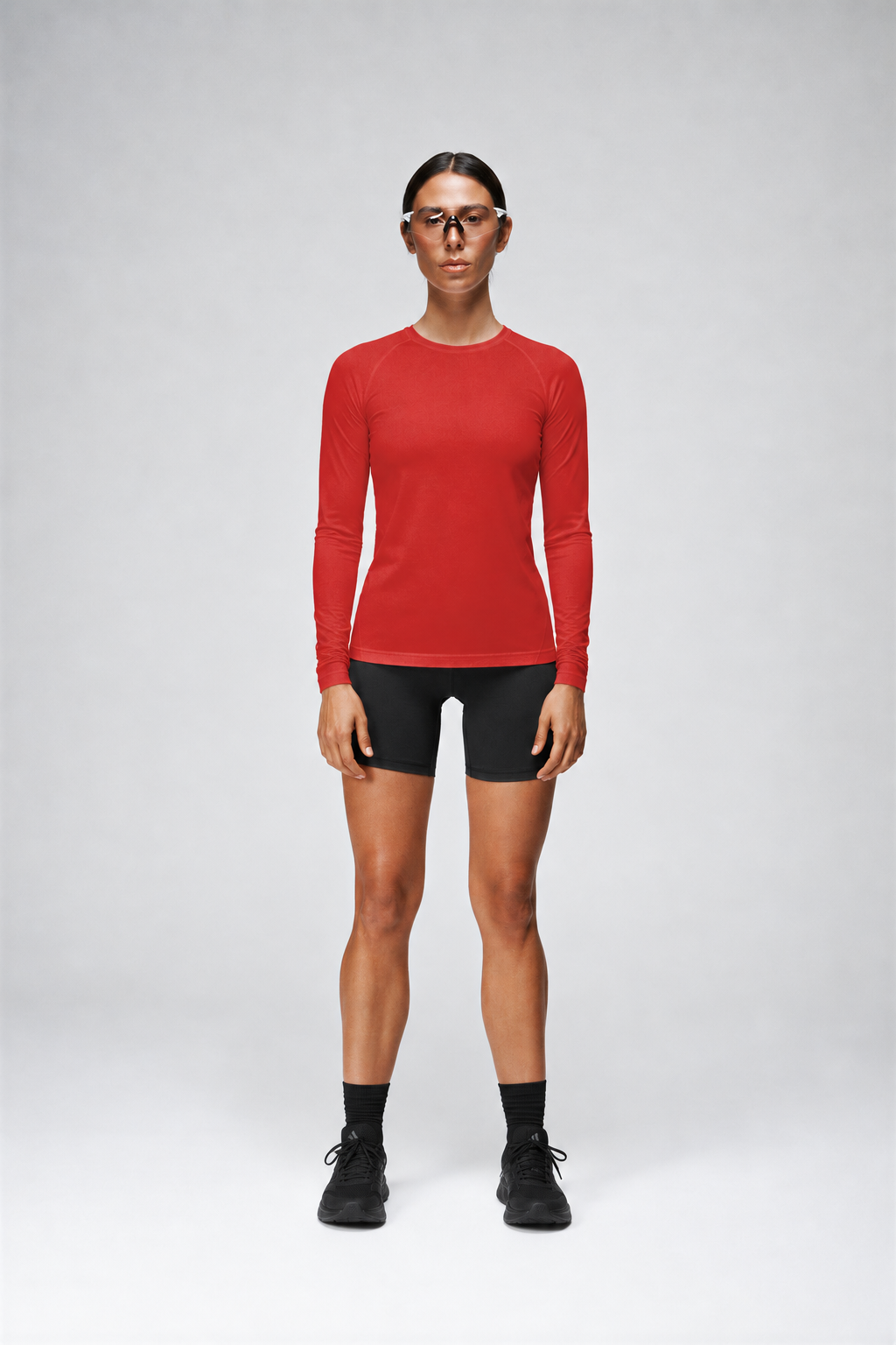 Crew Neck Long Sleeve Shirt in Red