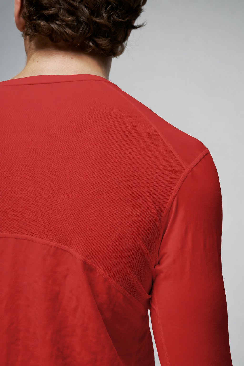 Crew Neck Long Sleeve Shirt in Red