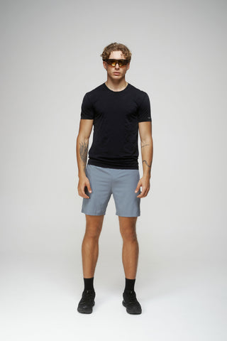 Crew Neck Short Sleeve Shirt in Black