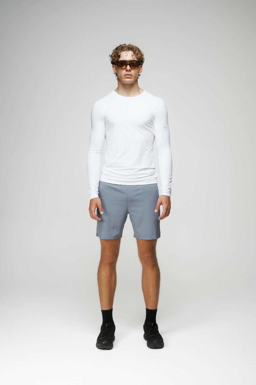 Crew Neck Long Sleeve Shirt in White