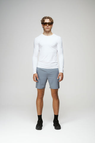 Crew Neck Long Sleeve Shirt in White