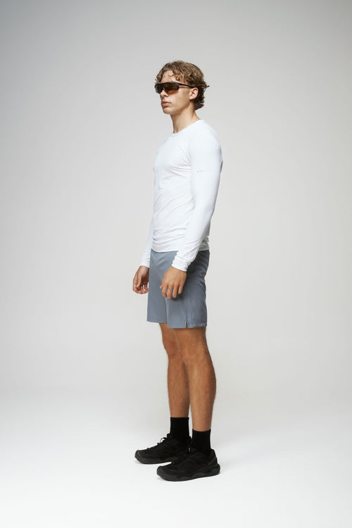 Crew Neck Long Sleeve Shirt in White