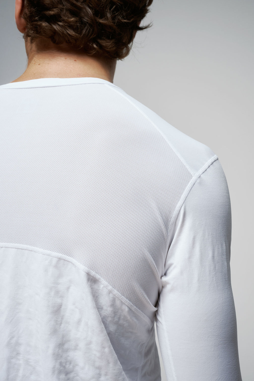 Crew Neck Long Sleeve Shirt in White