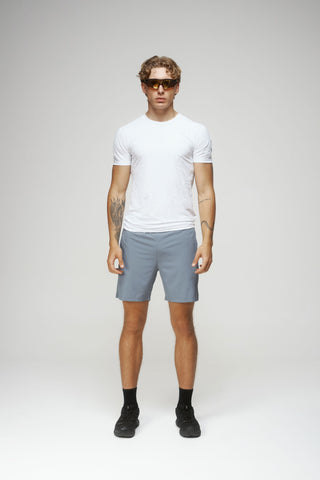 Crew Neck Short Sleeve Shirt in White
