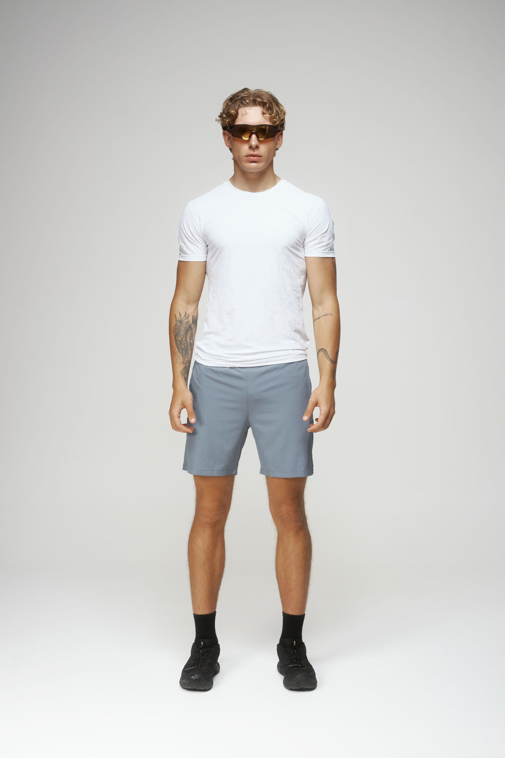 Crew Neck Short Sleeve Shirt in White