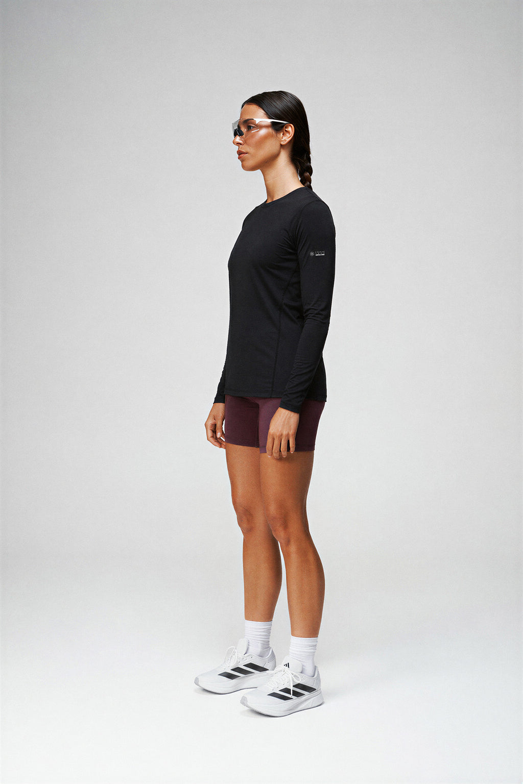 Crew Neck Long Sleeve Shirt in Black