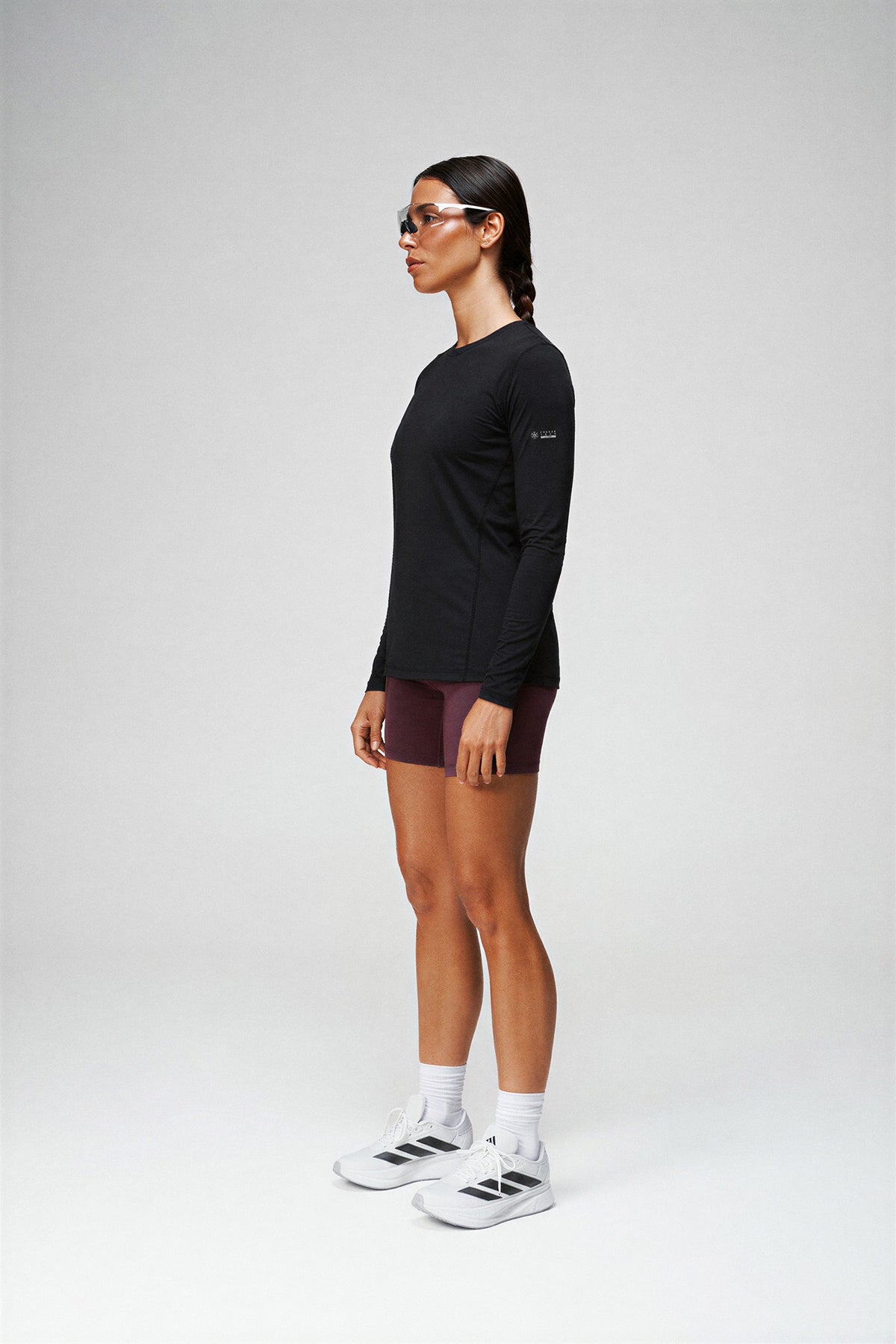 Crew Neck Long Sleeve Shirt in Black