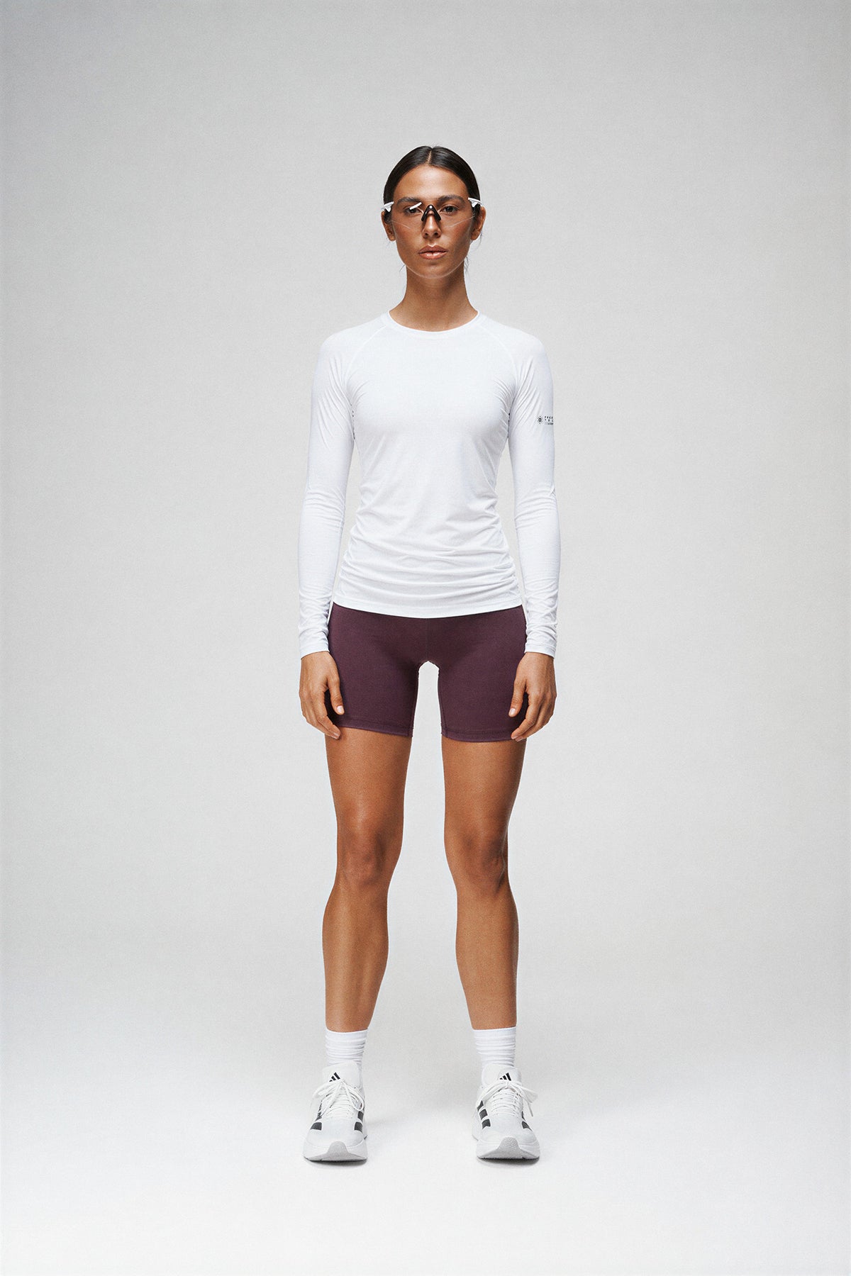 Crew Neck Long Sleeve Shirt in White