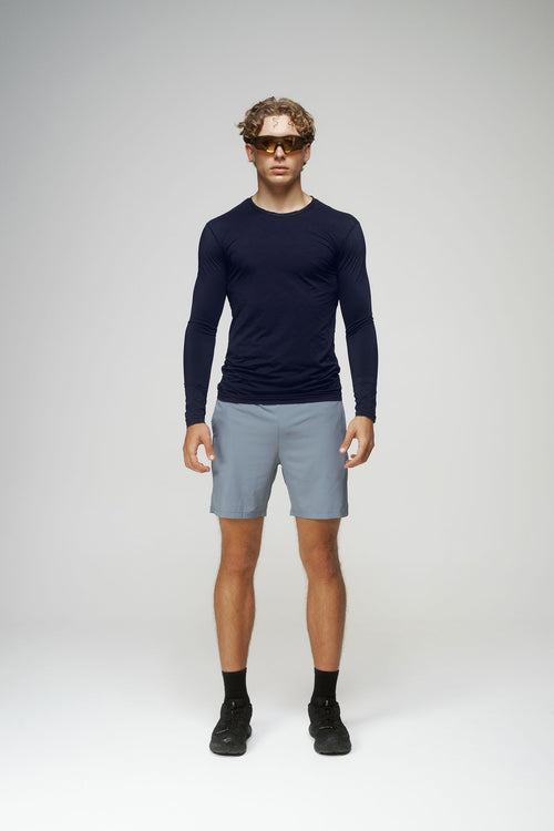 Crew Neck Long Sleeve Shirt in Navy